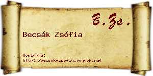 Becsák Zsófia névjegykártya